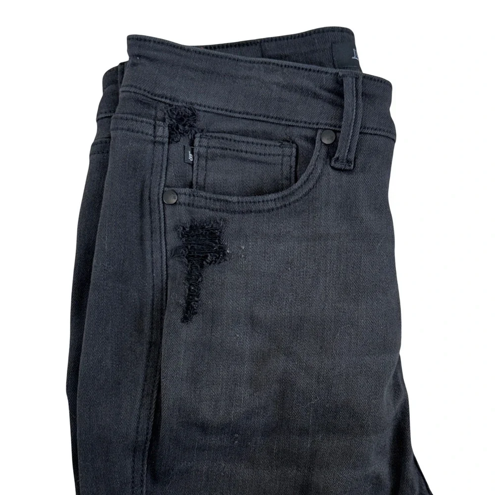 Judy Blue Los Angeles Washed Black High Rise Distressed Flare Jeans Womens 9/29‎